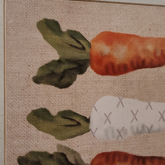 Adorable Orange and White Burlap Carrots Canvas Plaque - Picture 7 of 14